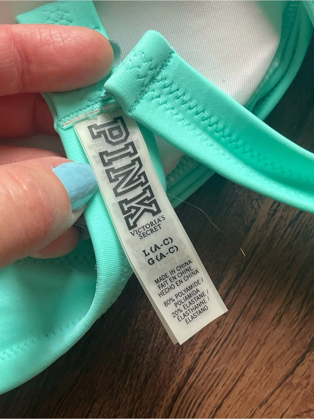 Victoria's Secret Pink Halter Bikini Swim Tiffany Blue Criss Cross Front Top NWT